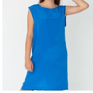 American apparel blue silk shift dress XS/s